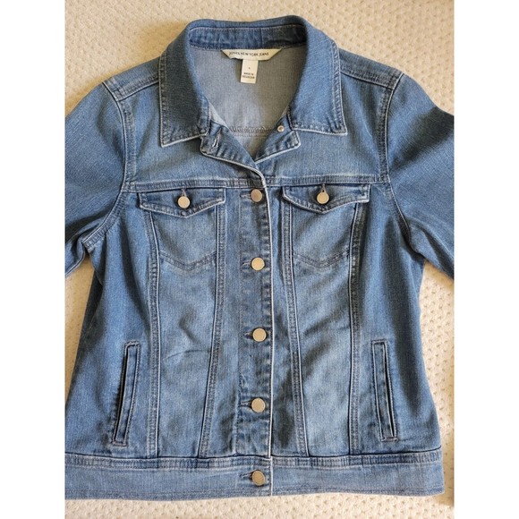 Jones New York Jeans Medium Wash Stretch Denim Jean Jacket Size S - Picture 3 of 5